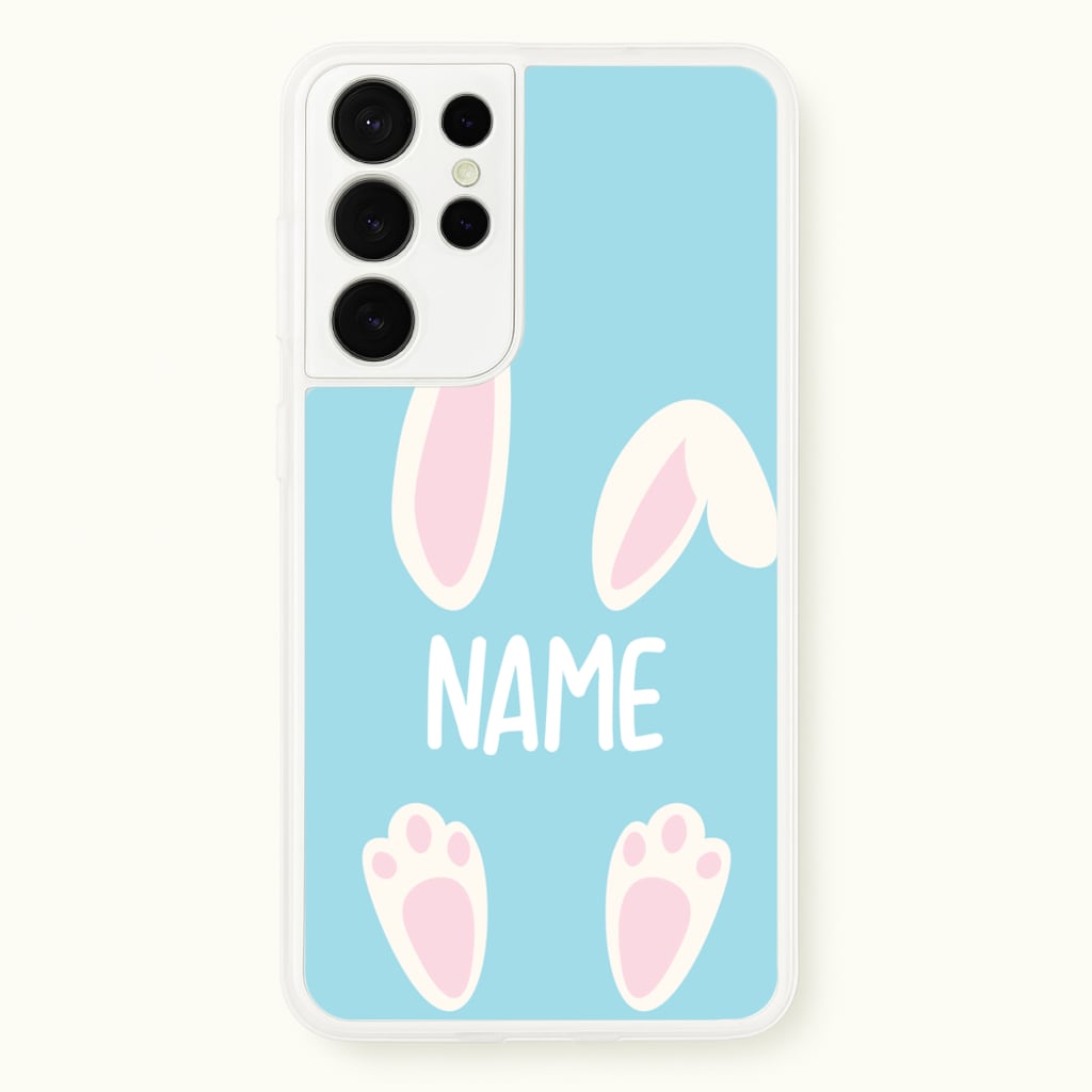 White Bunny Personalised - Easter Phone Case for Galaxy S21 Ultra