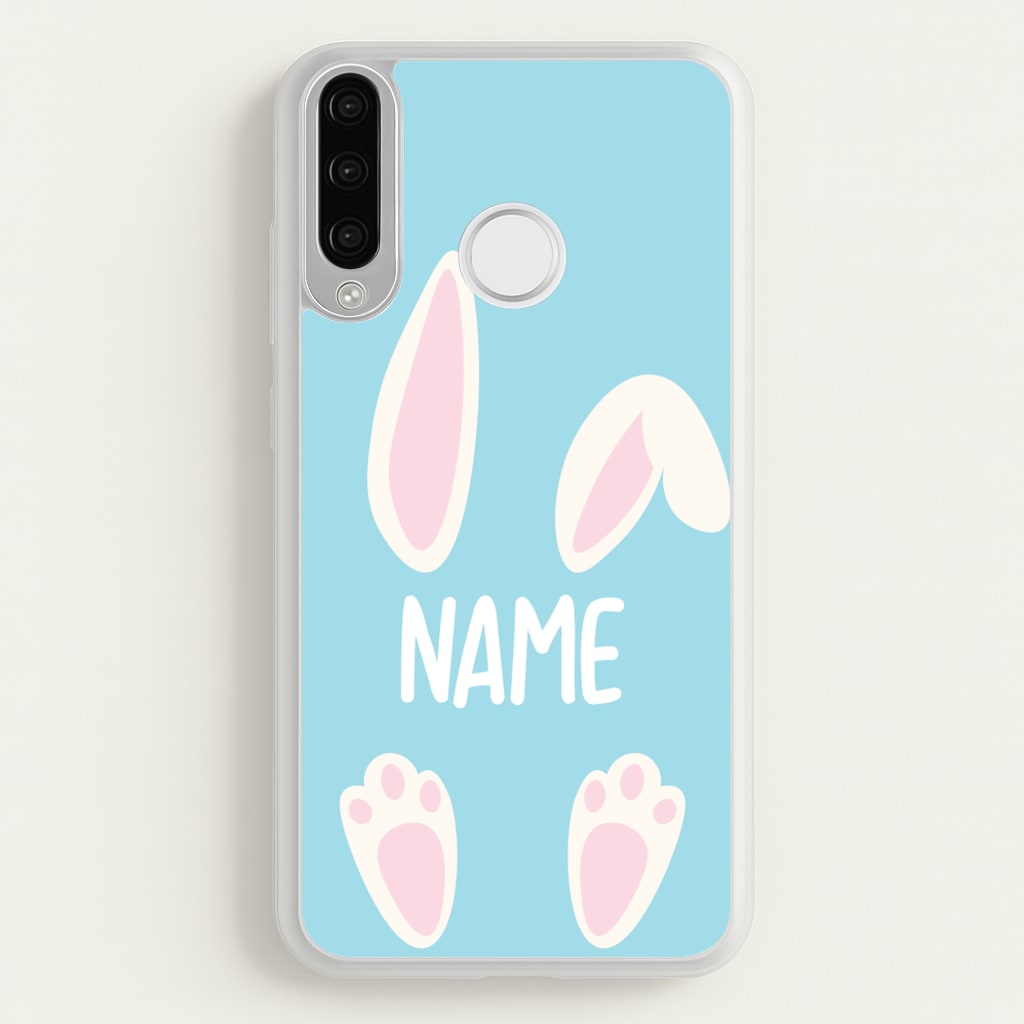White Bunny Personalised - Easter Phone Case for Huawei P30 Lite