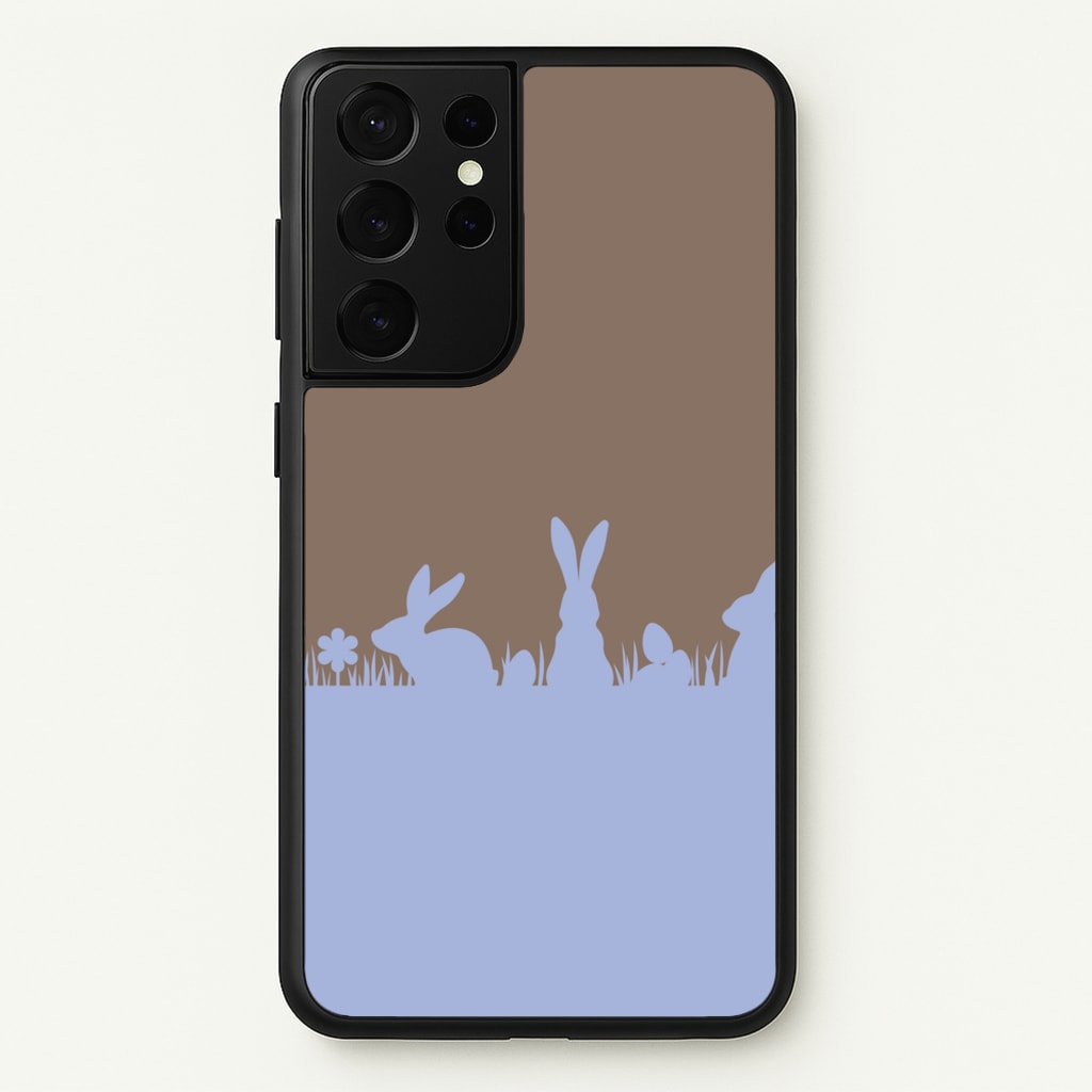 Bunny Outline - Easter Phone Case for Galaxy S21 Ultra