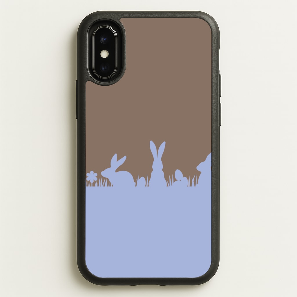 Bunny Outline - Easter Phone Case for iPhone X / XS
