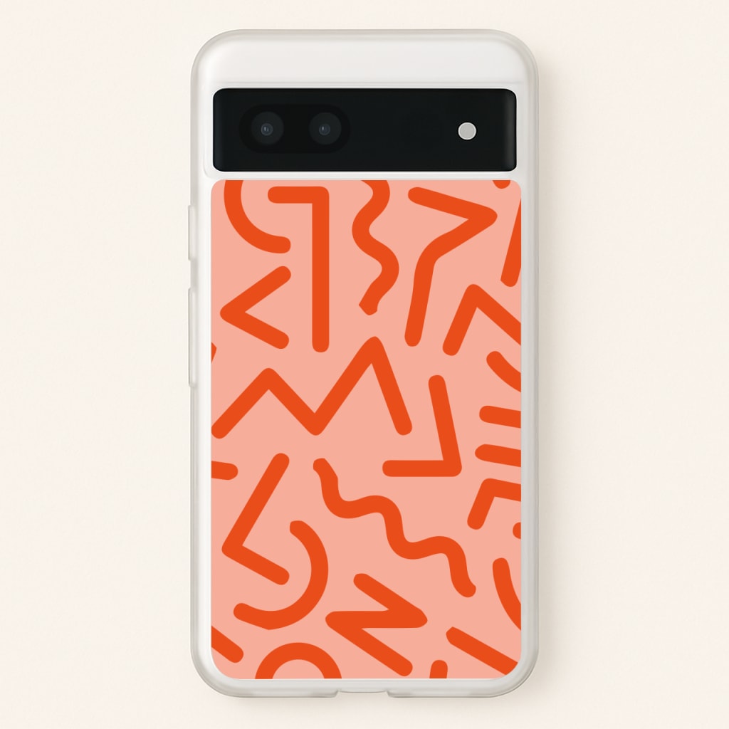 Red Abstract - Eighties - Eighties Phone Case for Google Pixel 6a