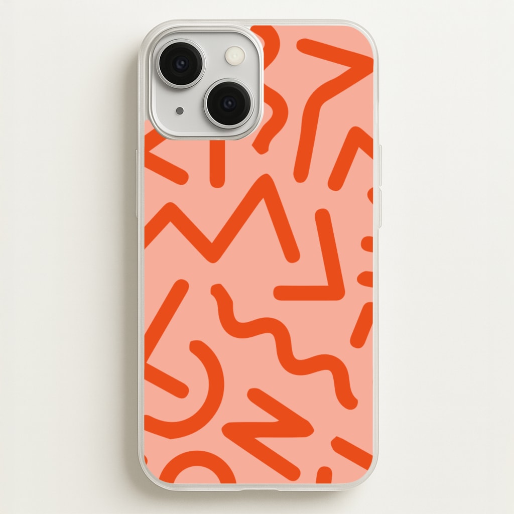 Red Abstract - Eighties - Eighties Phone Case for iPhone 13 Mini