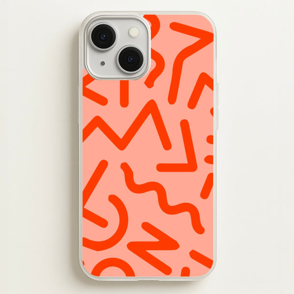 Red Abstract - Eighties - Eighties Phone Case for iPhone 13 Mini