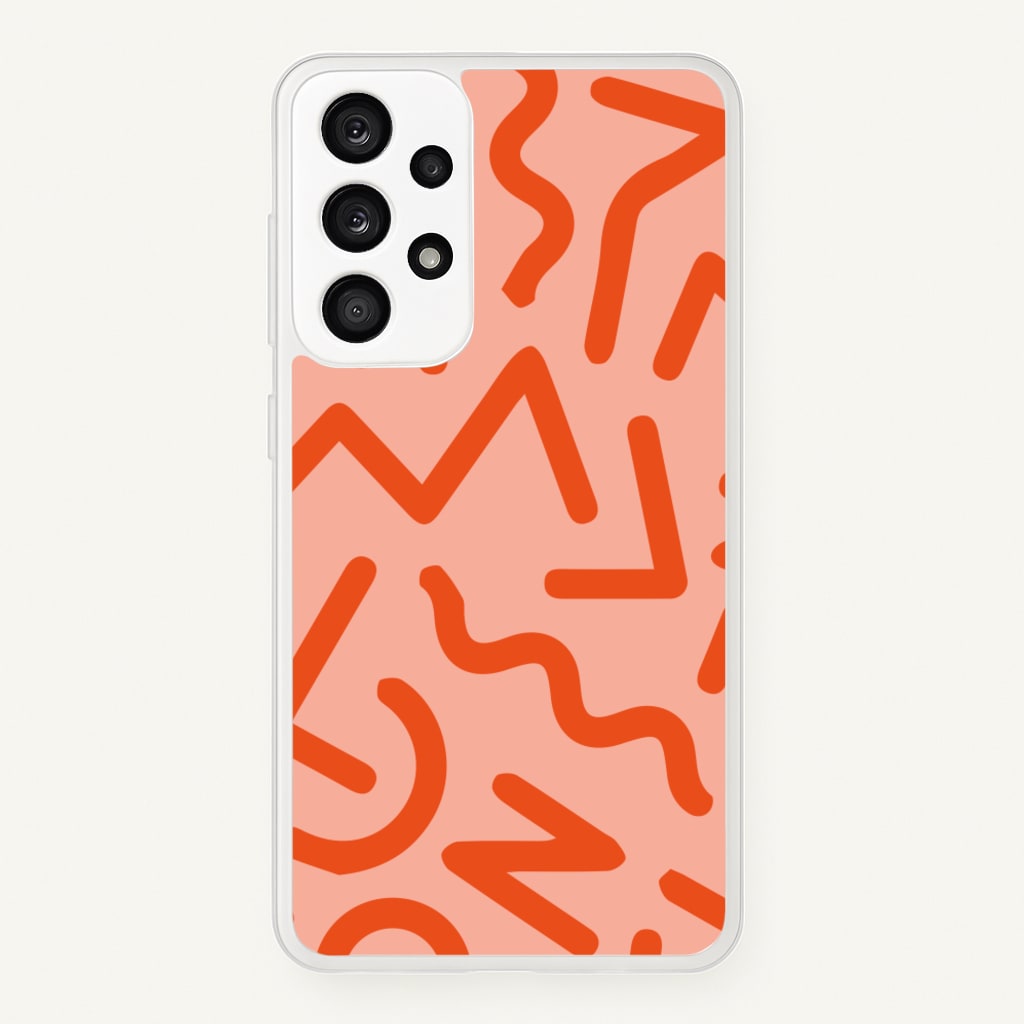 Red Abstract - Eighties - Eighties Phone Case for Galaxy A53