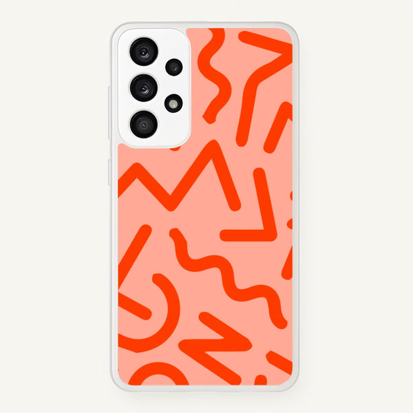 Red Abstract - Eighties - Eighties Phone Case for Galaxy A53