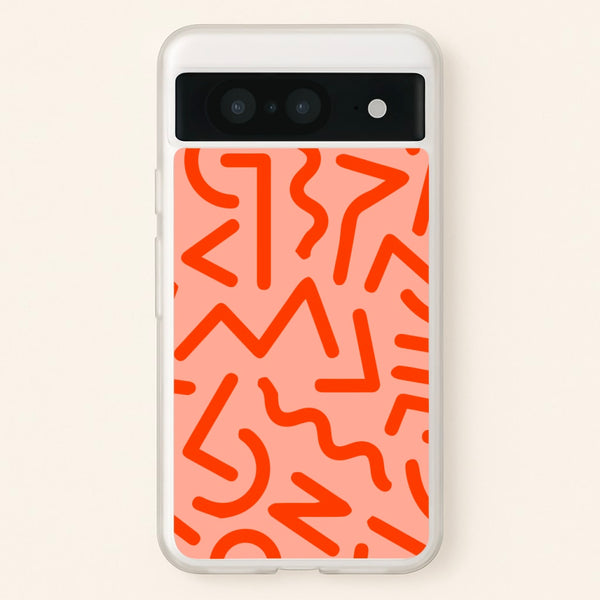 Red Abstract - Eighties - Eighties Phone Case for Google Pixel 8
