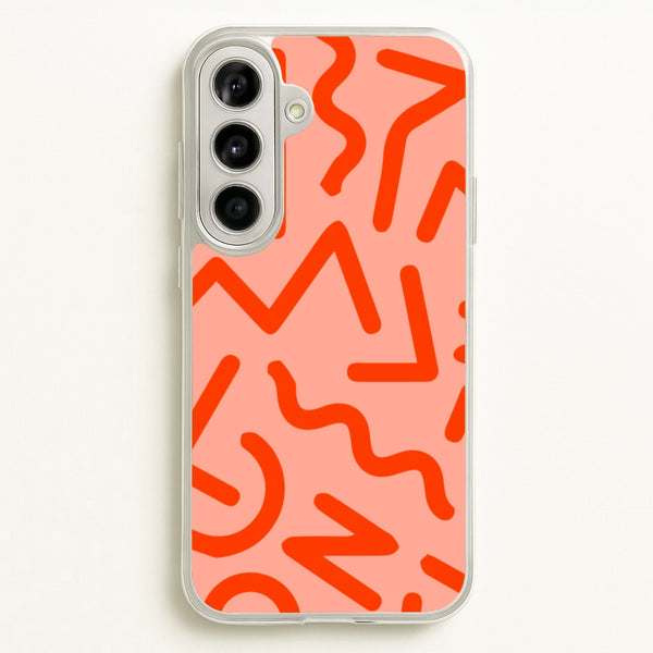 Red Abstract - Eighties - Eighties Phone Case for Galaxy A56