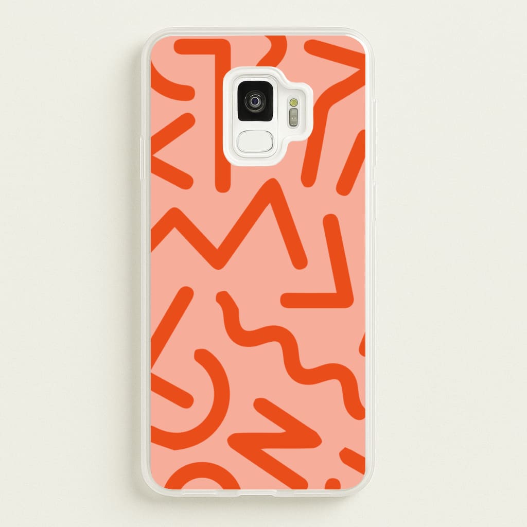 Red Abstract - Eighties - Eighties Phone Case for Galaxy S9