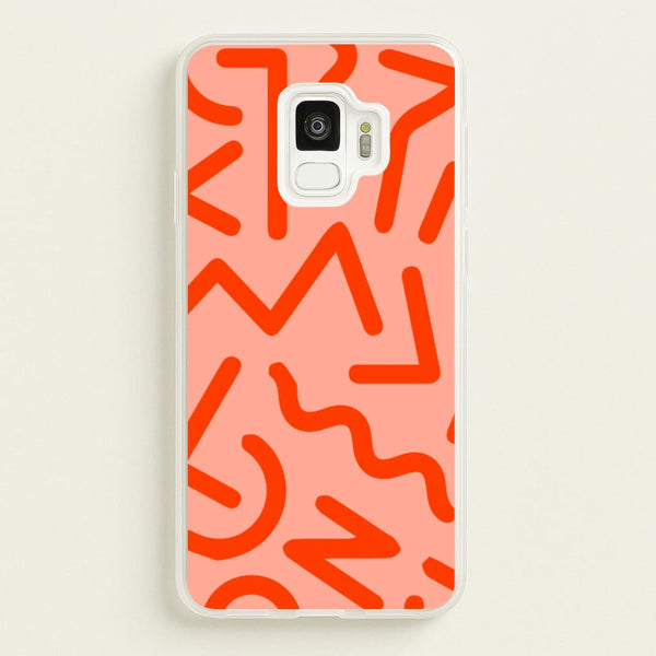 Red Abstract - Eighties - Eighties Phone Case for Galaxy S9
