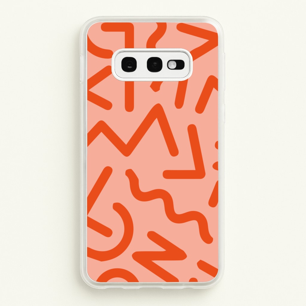 Red Abstract - Eighties - Eighties Phone Case for Galaxy S10e