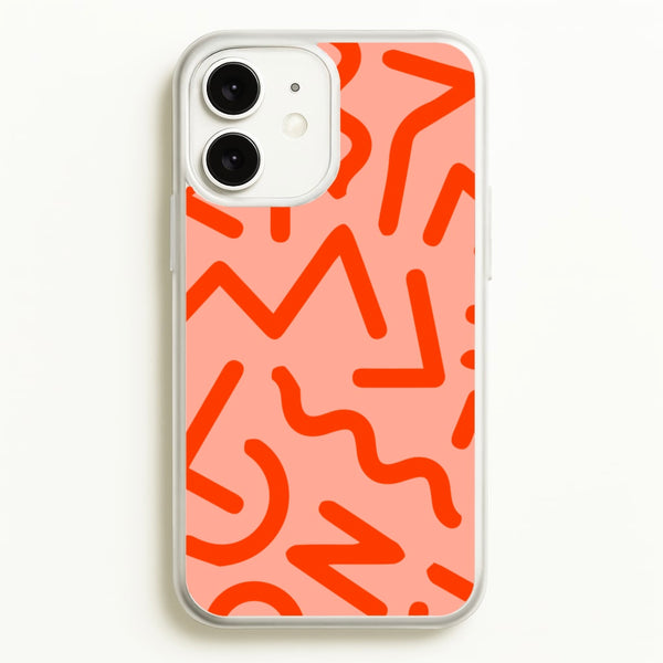 Red Abstract - Eighties - Eighties Phone Case for iPhone 11