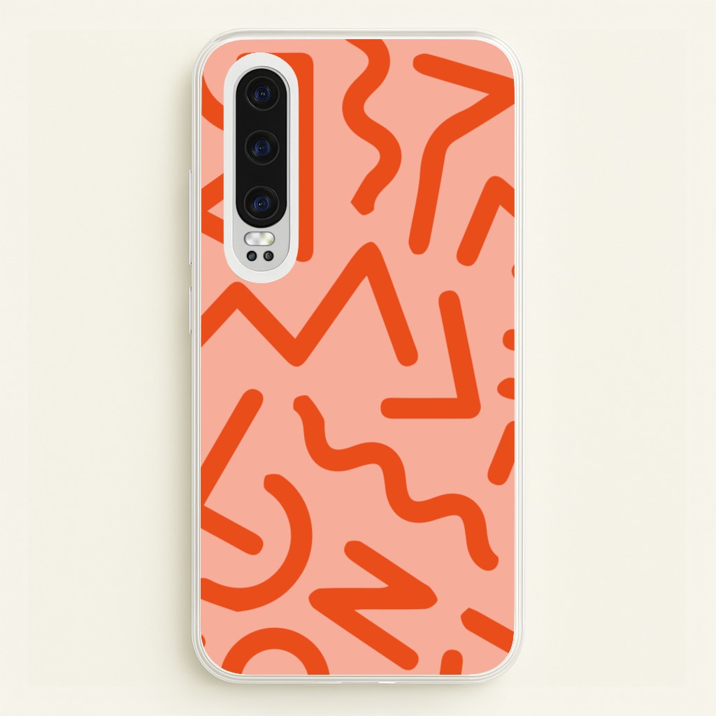 Red Abstract - Eighties - Eighties Phone Case for Huawei P30