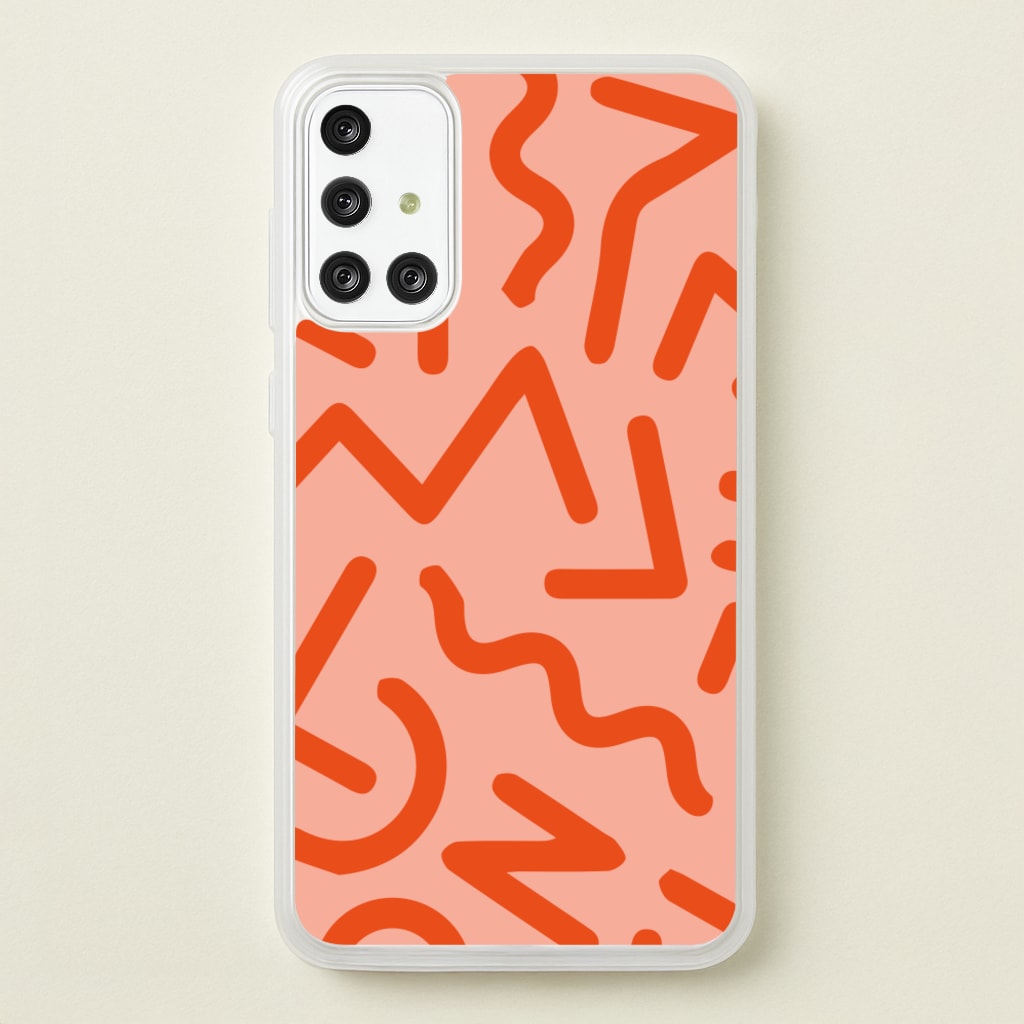Red Abstract - Eighties - Eighties Phone Case for Galaxy A71