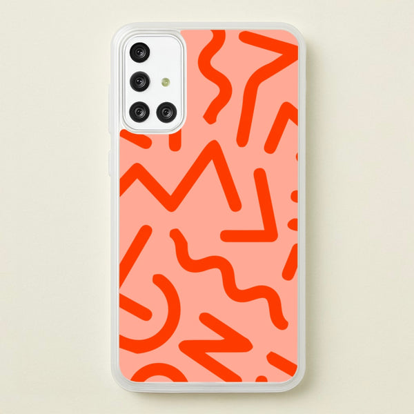 Red Abstract - Eighties - Eighties Phone Case for Galaxy A71