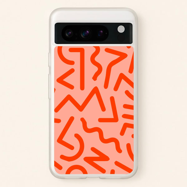 Red Abstract - Eighties - Eighties Phone Case for Google Pixel 8 Pro