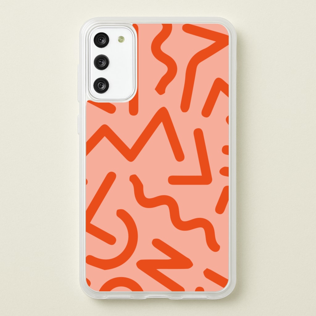 Red Abstract - Eighties - Eighties Phone Case for Galaxy S20