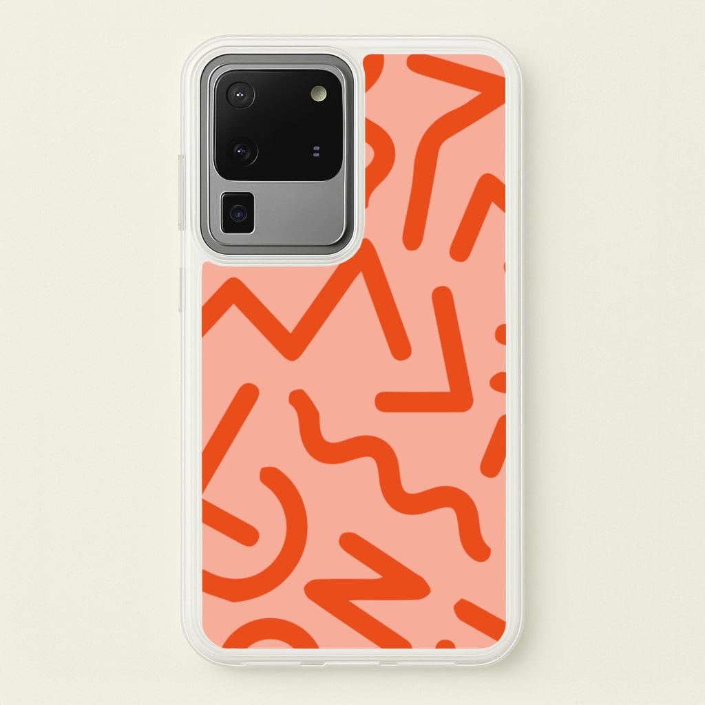 Red Abstract - Eighties - Eighties Phone Case for Galaxy S20 Ultra