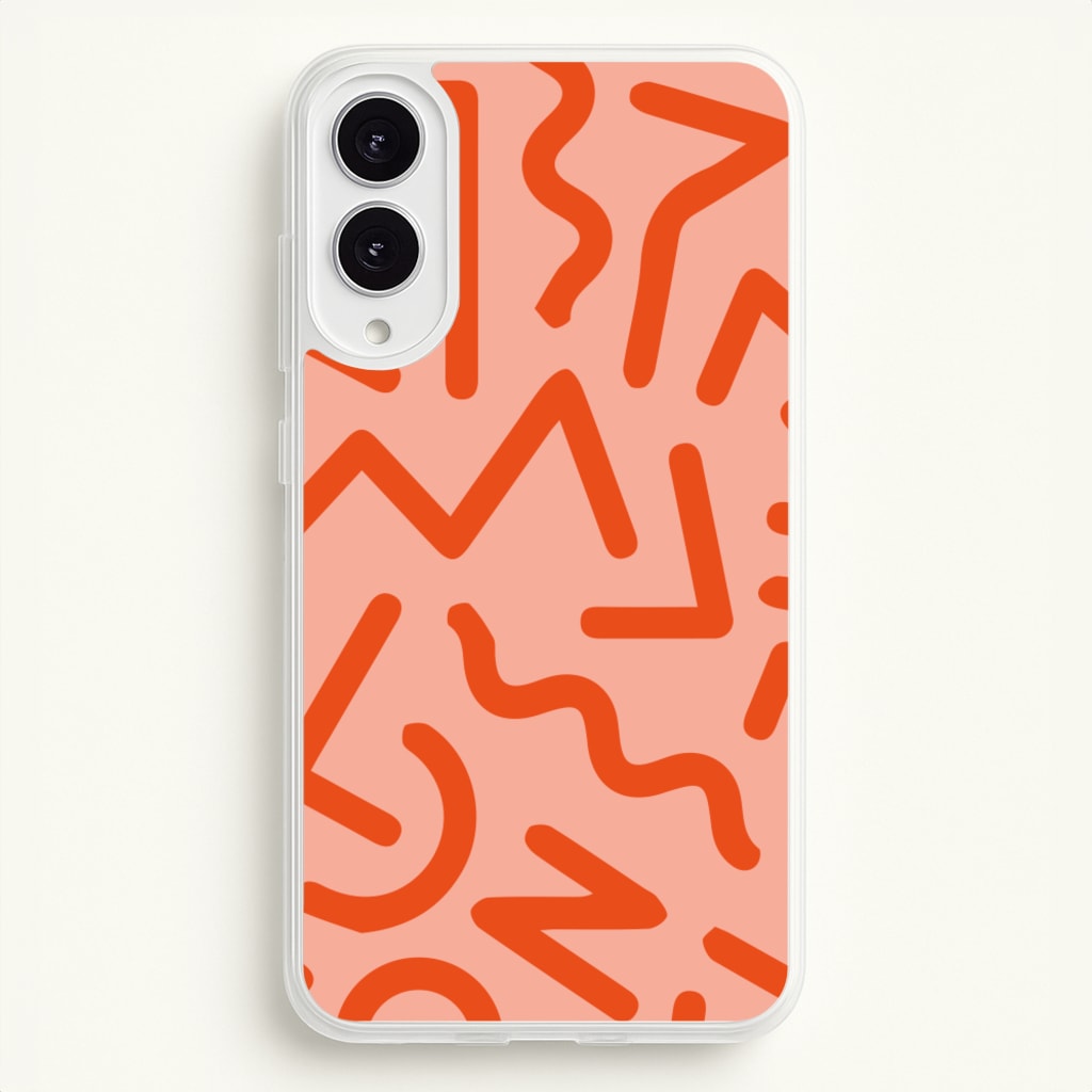 Red Abstract - Eighties - Eighties Phone Case for Galaxy S25 Edge