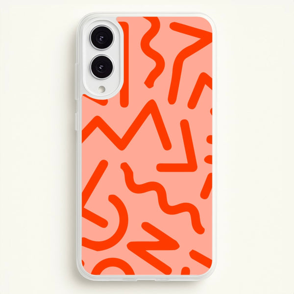 Red Abstract - Eighties - Eighties Phone Case for Galaxy S25 Edge