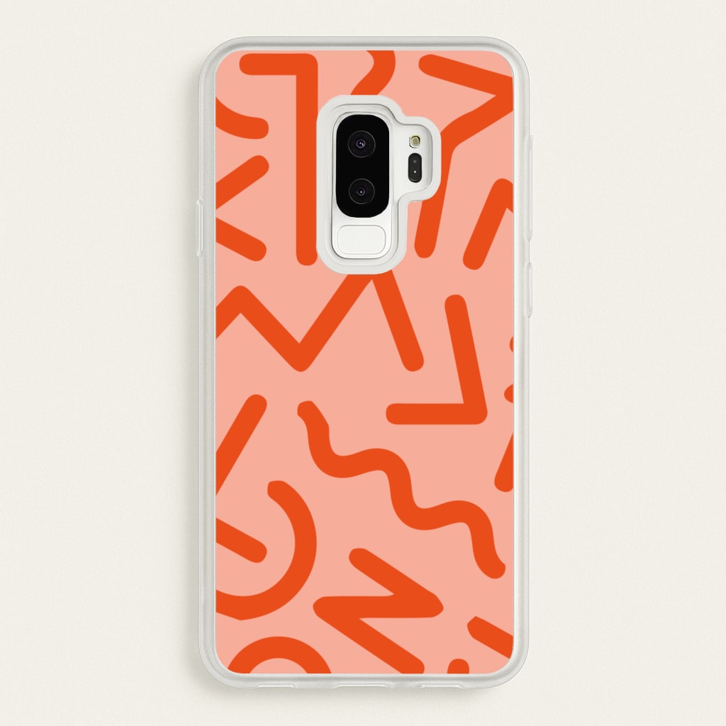 Red Abstract - Eighties - Eighties Phone Case for Galaxy S9 Plus