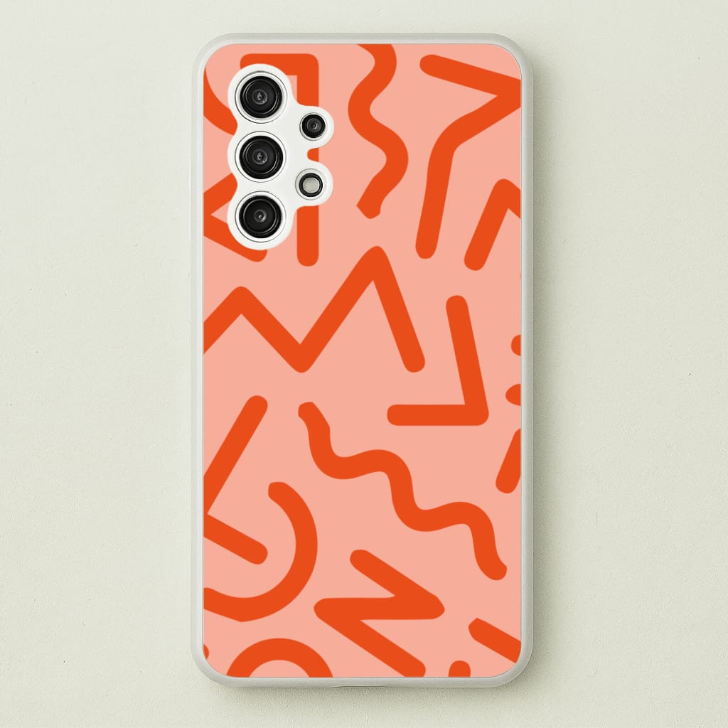 Red Abstract - Eighties - Eighties Phone Case for Galaxy A13