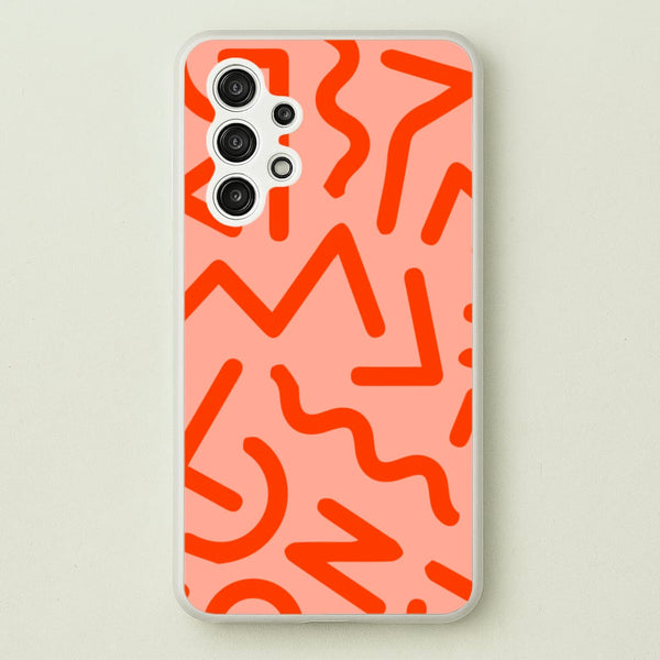 Red Abstract - Eighties - Eighties Phone Case for Galaxy A13