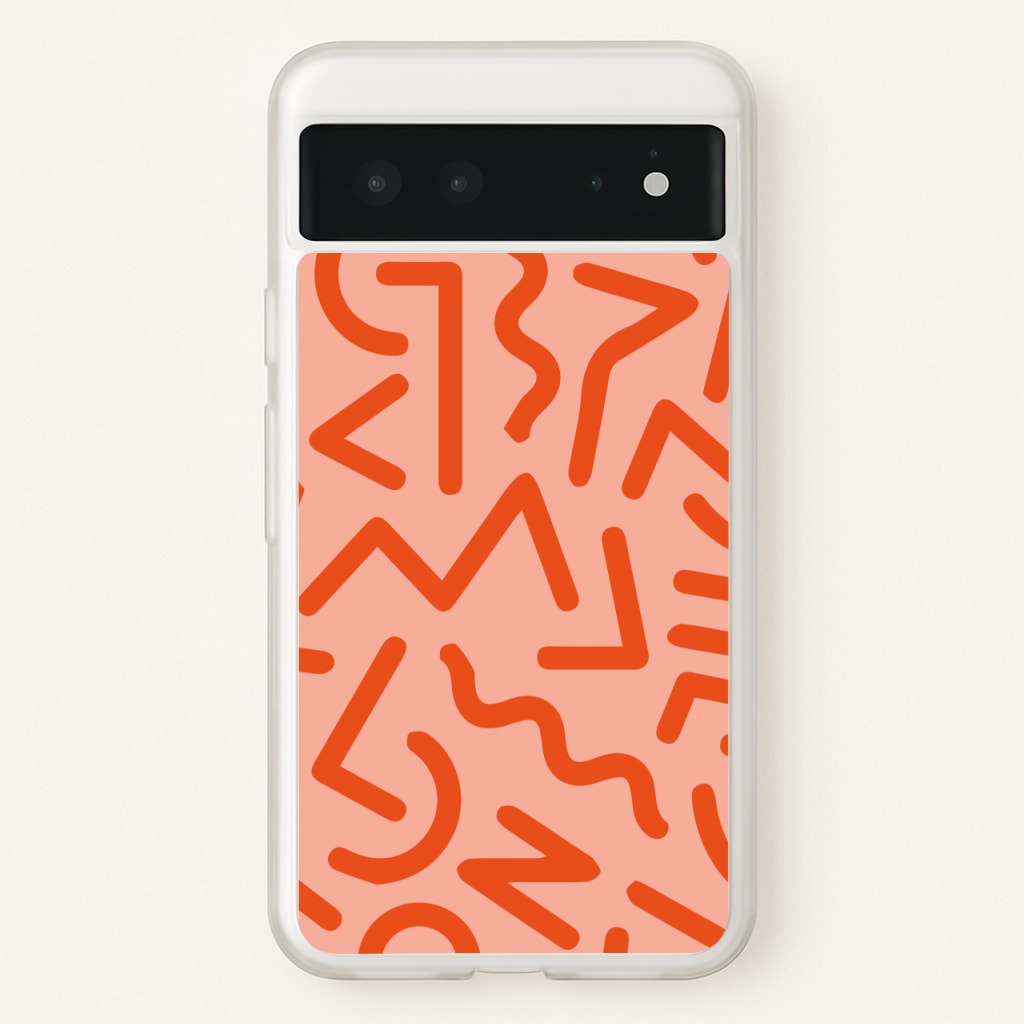 Red Abstract - Eighties - Eighties Phone Case for Google Pixel 6