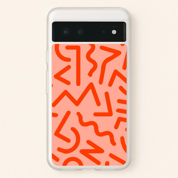 Red Abstract - Eighties - Eighties Phone Case for Google Pixel 6