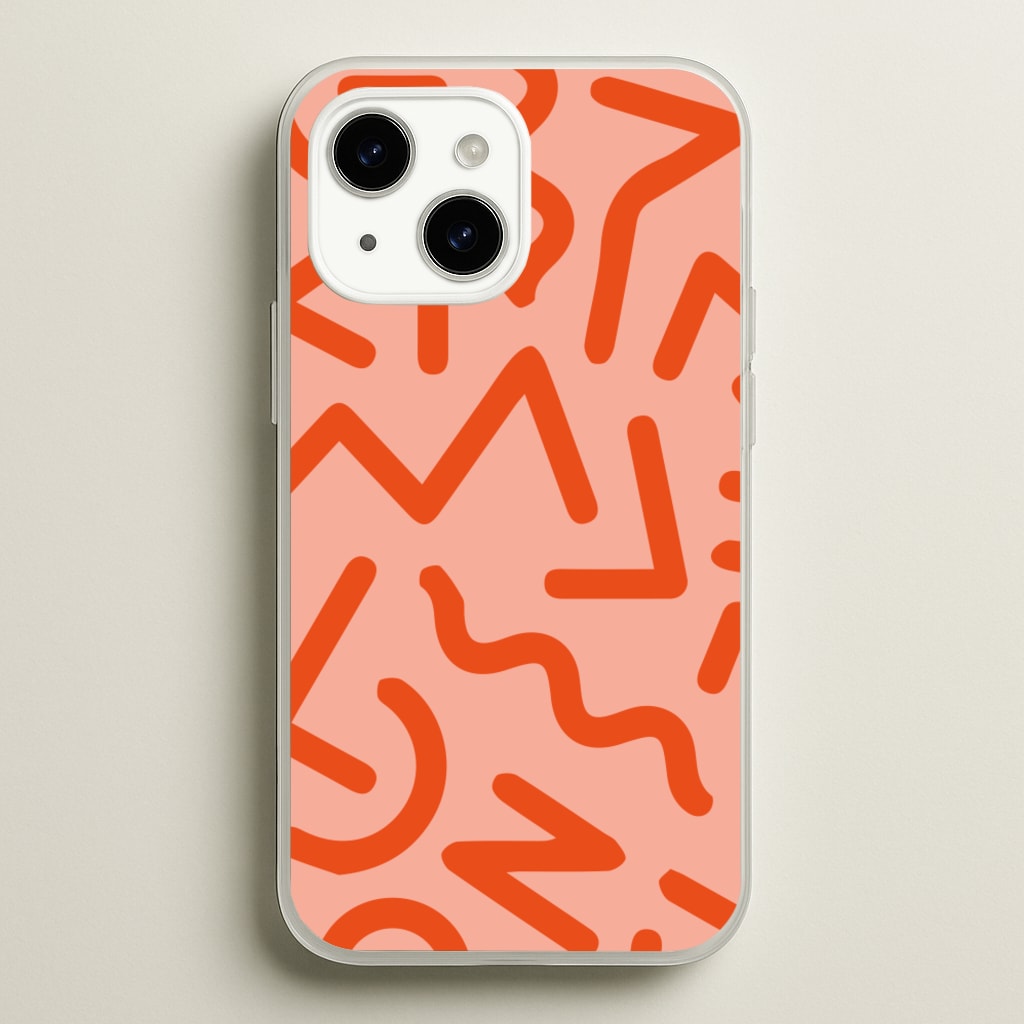 Red Abstract - Eighties - Eighties Phone Case for iPhone 14 Plus