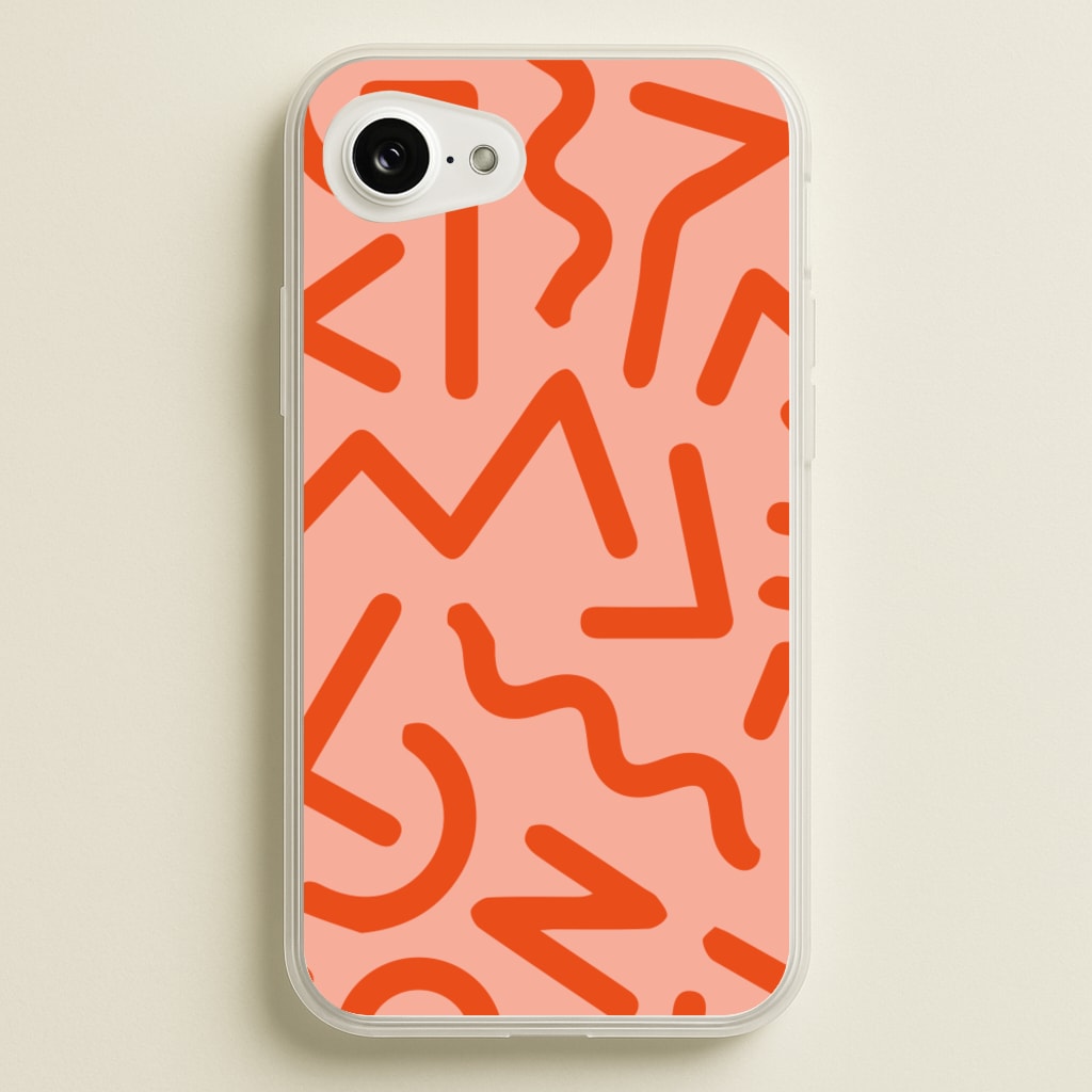 Red Abstract - Eighties - Eighties Phone Case for iPhone 16e
