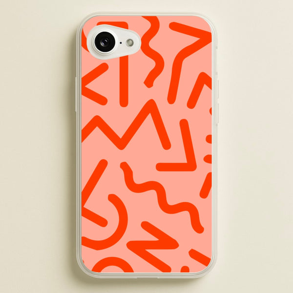 Red Abstract - Eighties - Eighties Phone Case for iPhone 16e