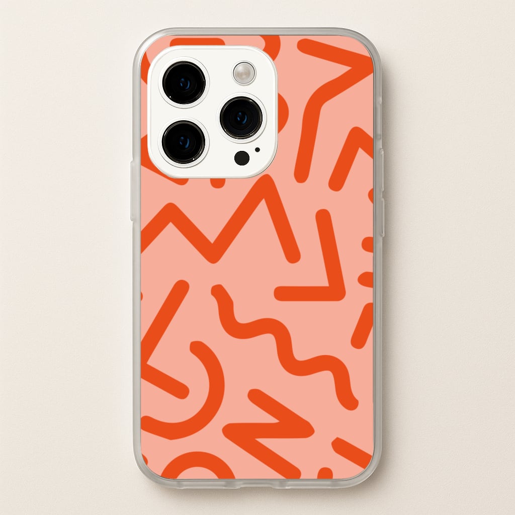 Red Abstract - Eighties - Eighties Phone Case for iPhone 14 Pro Max
