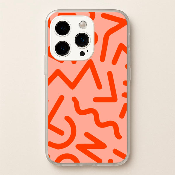 Red Abstract - Eighties - Eighties Phone Case for iPhone 14 Pro Max