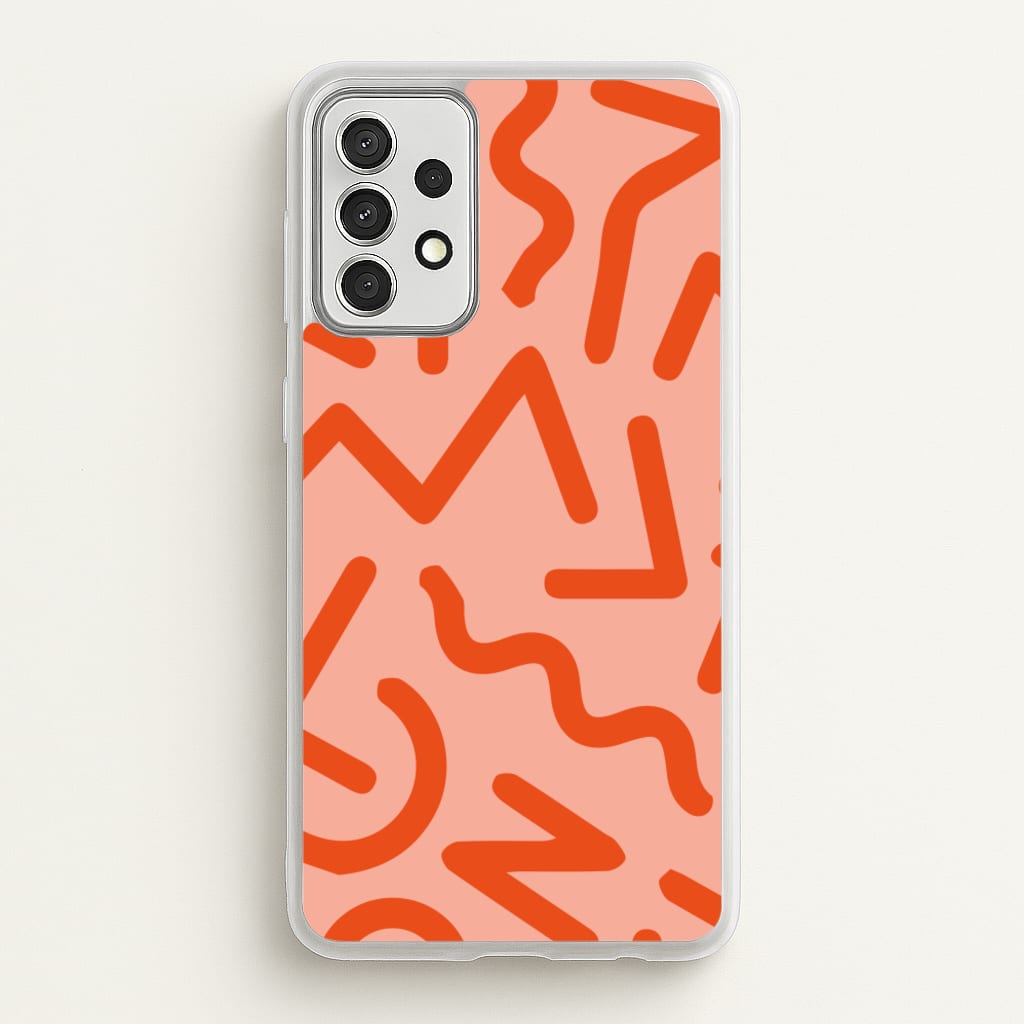 Red Abstract - Eighties - Eighties Phone Case for Galaxy A52 / A52s