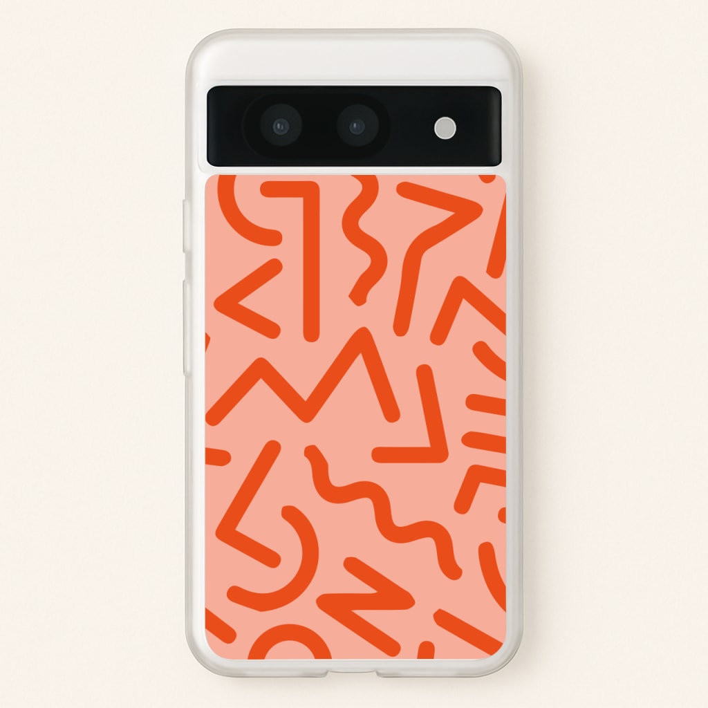 Red Abstract - Eighties - Eighties Phone Case for Google Pixel 8a