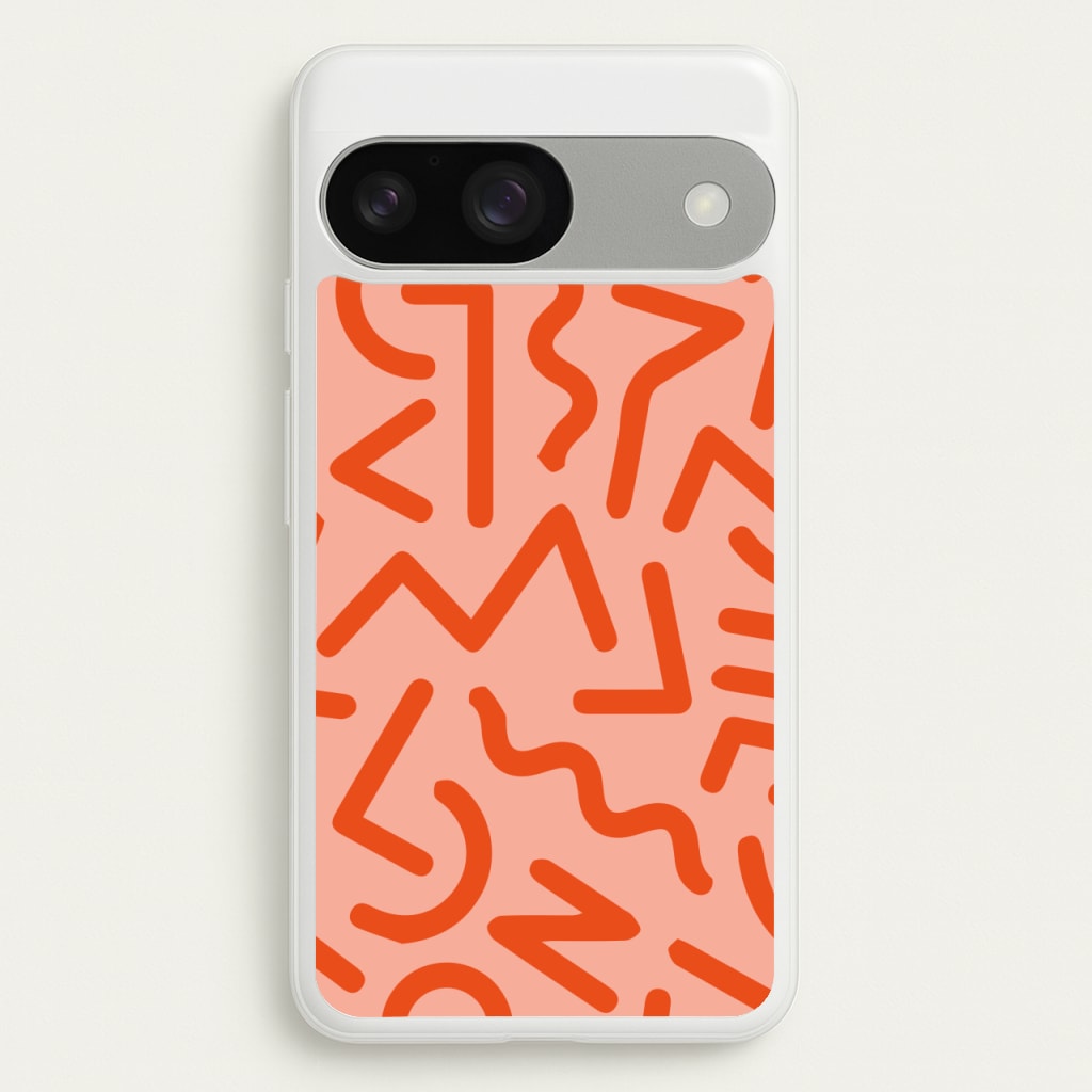 Red Abstract - Eighties - Eighties Phone Case for Google Pixel 9 / 9 Pro