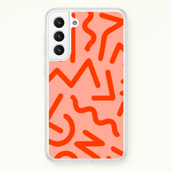 Red Abstract - Eighties - Eighties Phone Case for Galaxy S21FE