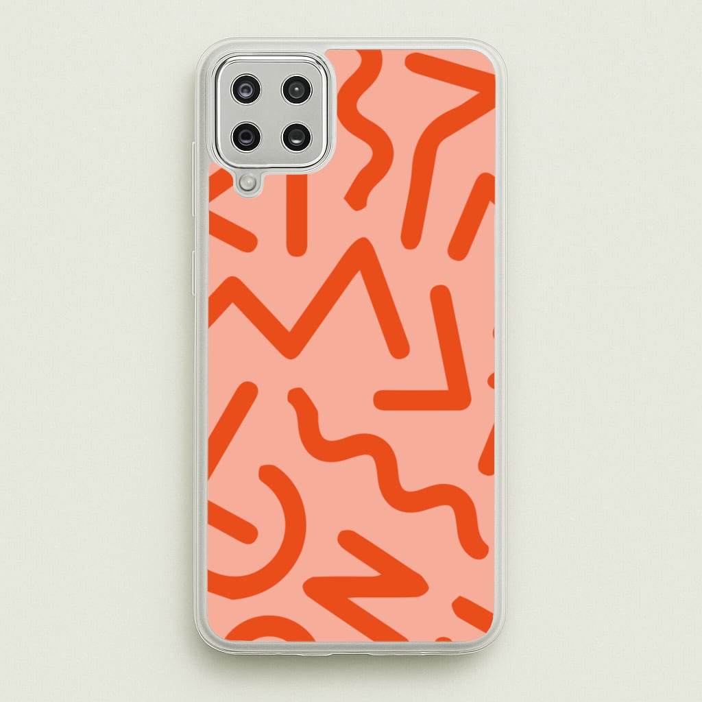 Red Abstract - Eighties - Eighties Phone Case for Galaxy A12