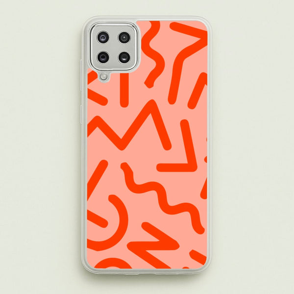 Red Abstract - Eighties - Eighties Phone Case for Galaxy A12
