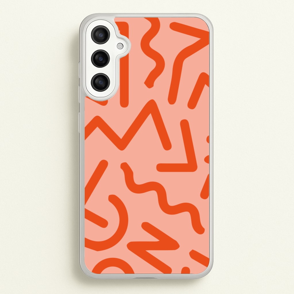 Red Abstract - Eighties - Eighties Phone Case for Galaxy A36