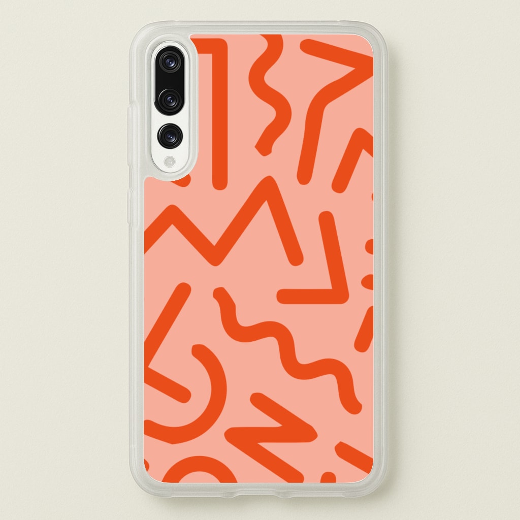 Red Abstract - Eighties - Eighties Phone Case for Huawei P20 Pro