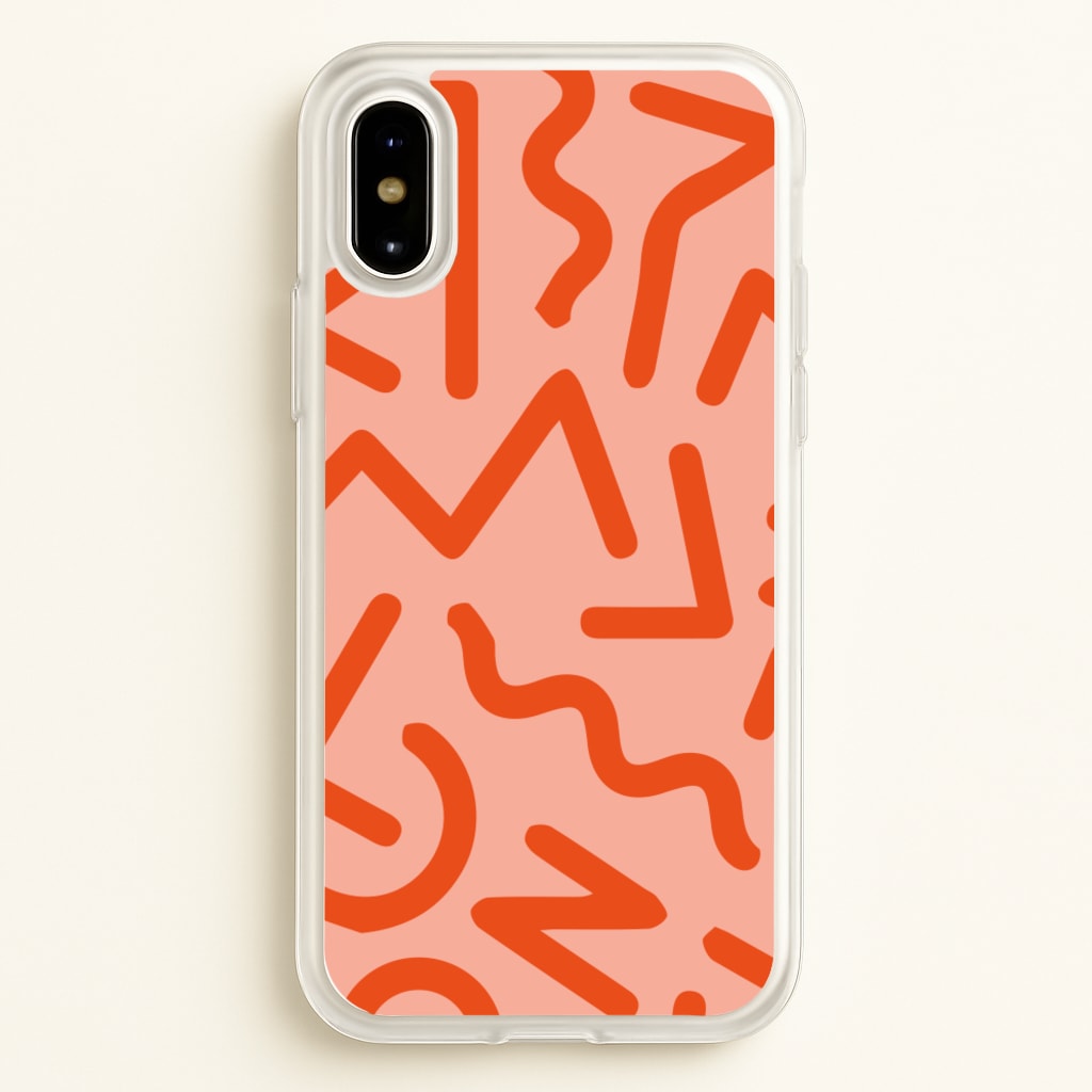 Red Abstract - Eighties - Eighties Phone Case for iPhone X / XS