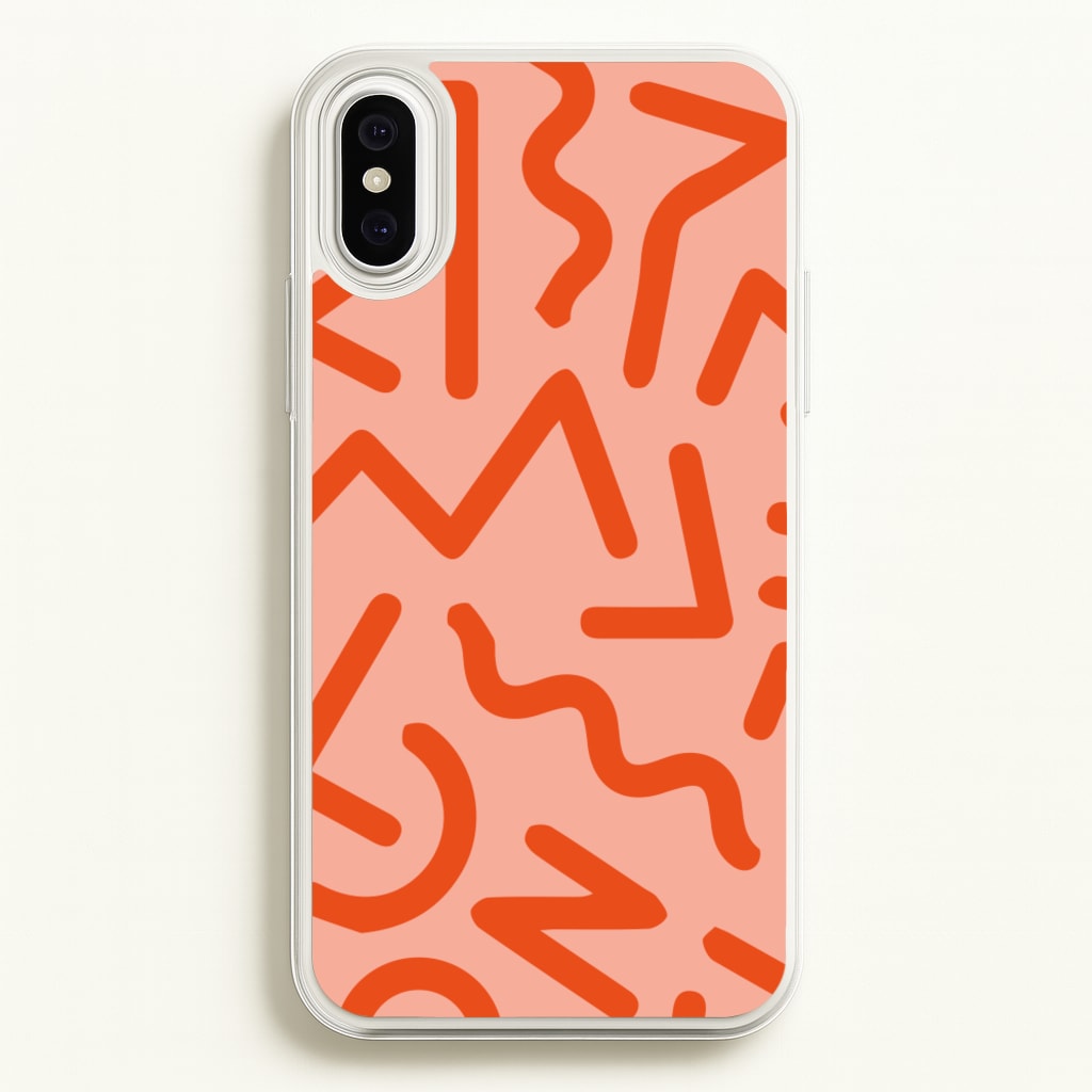 Red Abstract - Eighties - Eighties Phone Case for iPhone XS Max