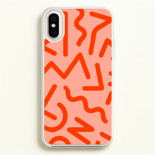 Red Abstract - Eighties - Eighties Phone Case for iPhone XS Max