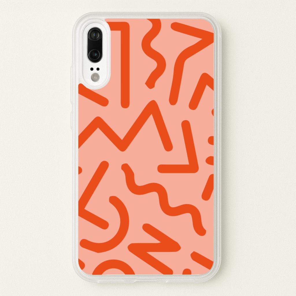 Red Abstract - Eighties - Eighties Phone Case for Huawei P20