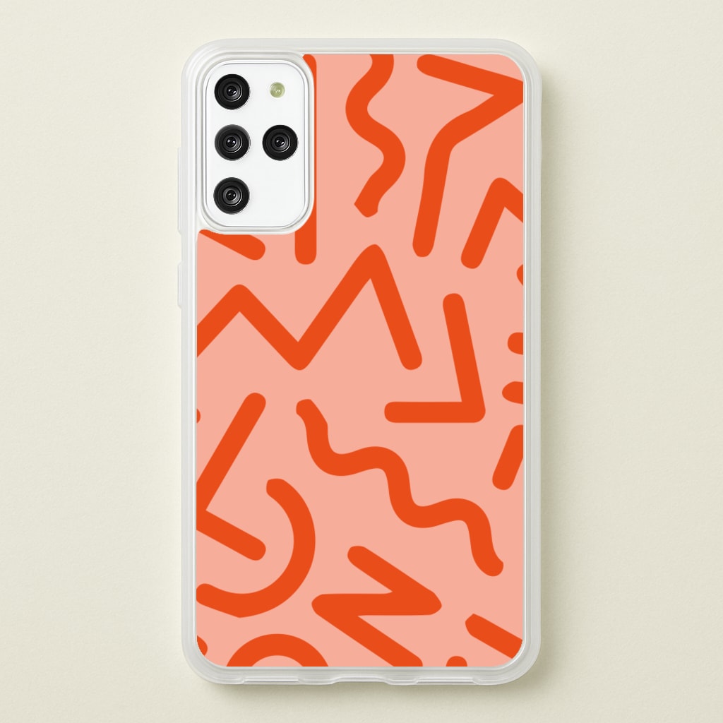 Red Abstract - Eighties - Eighties Phone Case for Galaxy S20 Plus