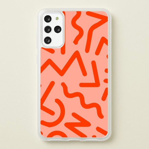 Red Abstract - Eighties - Eighties Phone Case for Galaxy S20 Plus