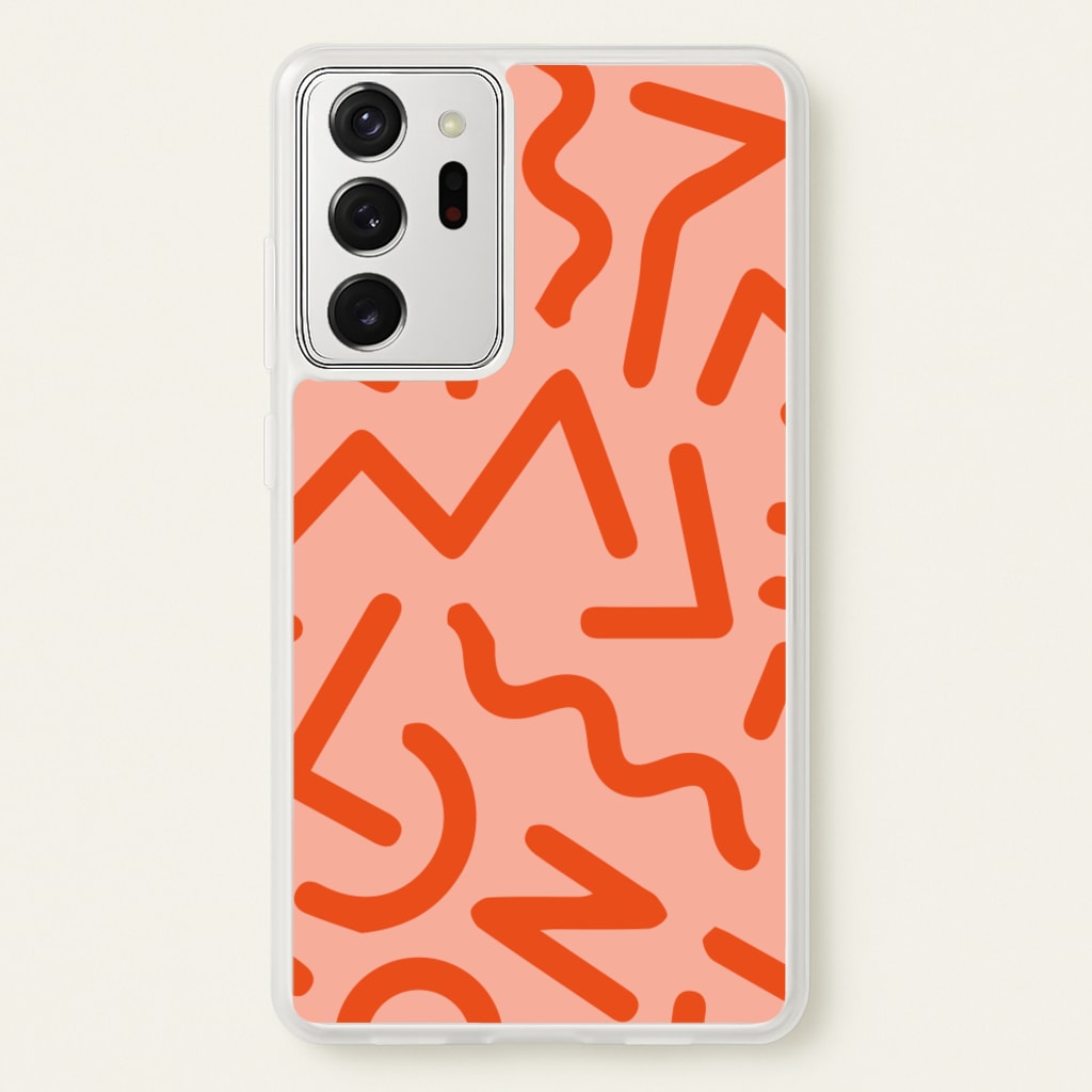 Red Abstract - Eighties - Eighties Phone Case for Galaxy Note 20 Ultra