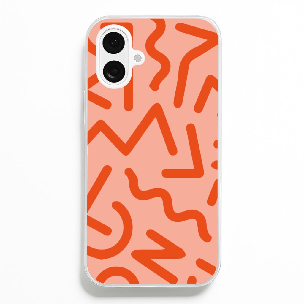 Red Abstract - Eighties - Eighties Phone Case for iPhone 16 Plus