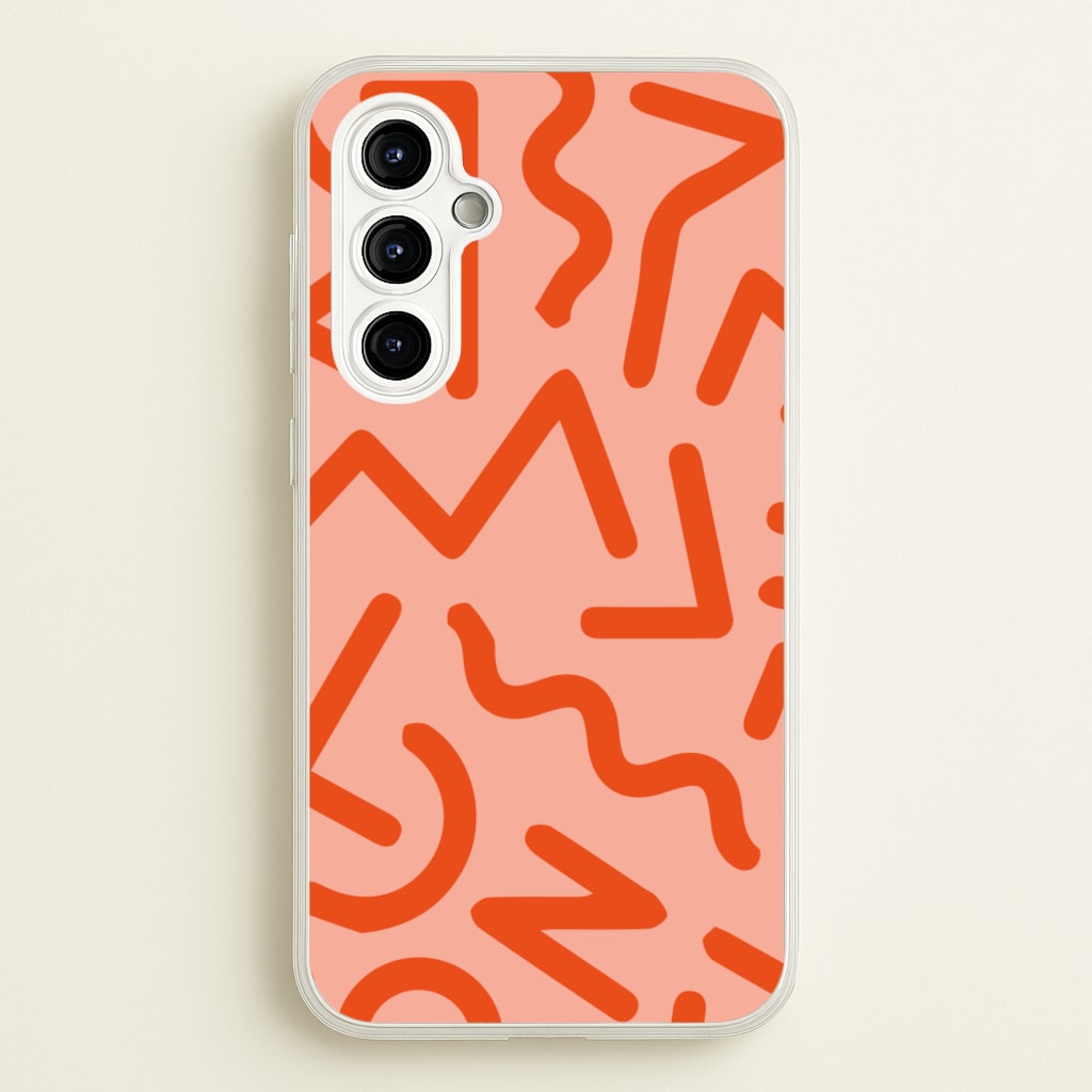 Red Abstract - Eighties - Eighties Phone Case for Galaxy A54